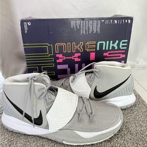 Nike Kyrie 6 TB Promo Gray and White Basketball Sneakers